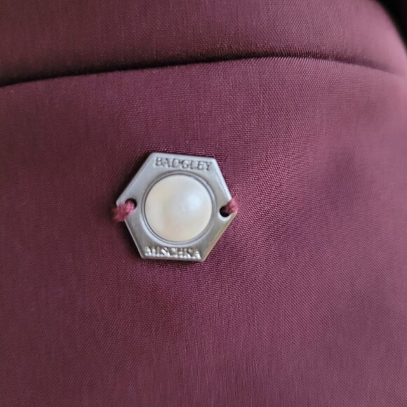 NWOT Badgley Mischka Paneled Thermotech Jacket Coat in Burgundy Style 66934 - Picture 8 of 16